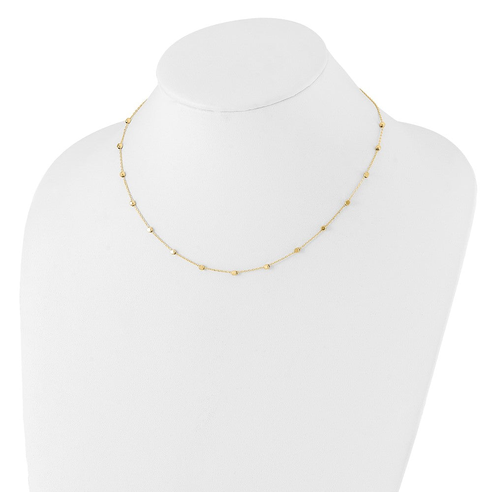 14K Polished Cube Stations Necklace