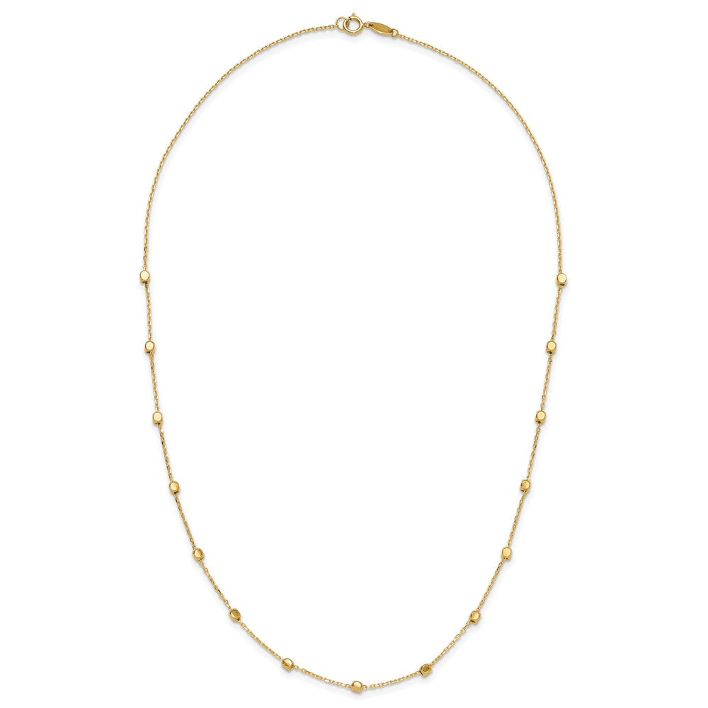 14K Polished Cube Stations Necklace