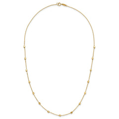 14K Polished Cube Stations Necklace