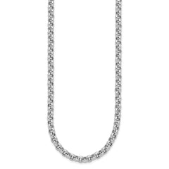 14k White Gold Polished Fancy 5mm Rolo Link 18 inch Necklace