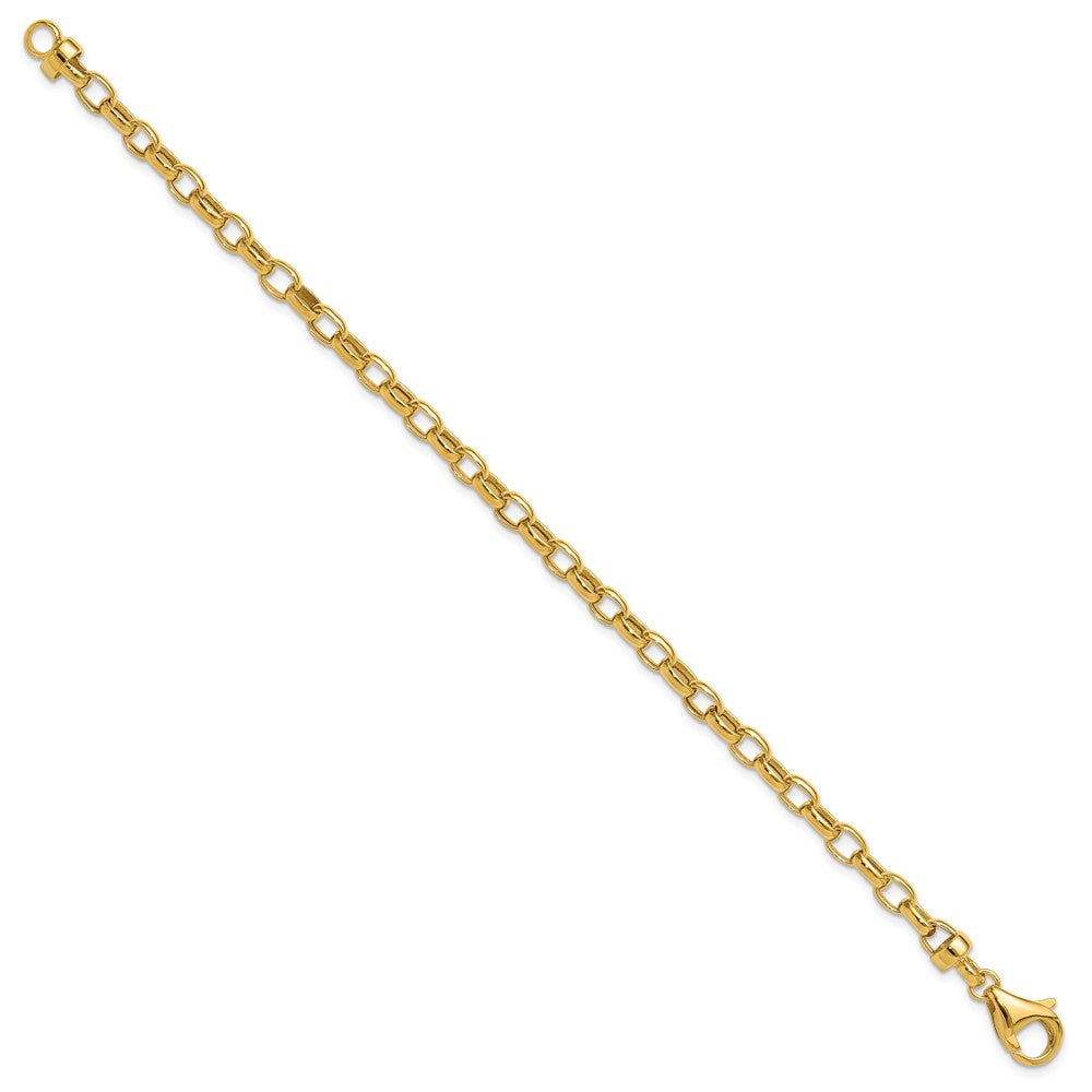 14k Polished 4.5mm Fancy Oval Link 7.5 inch Bracelet