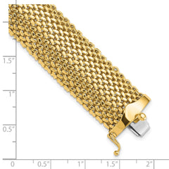 14k Polished 18.75mm Mesh 7.25 inch Bracelet