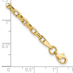 14k Polished 2mm Fancy Cable Link 7.25 inch Bracelet
