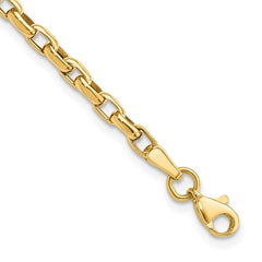 14k Polished 2mm Fancy Cable Link 7.25 inch Bracelet