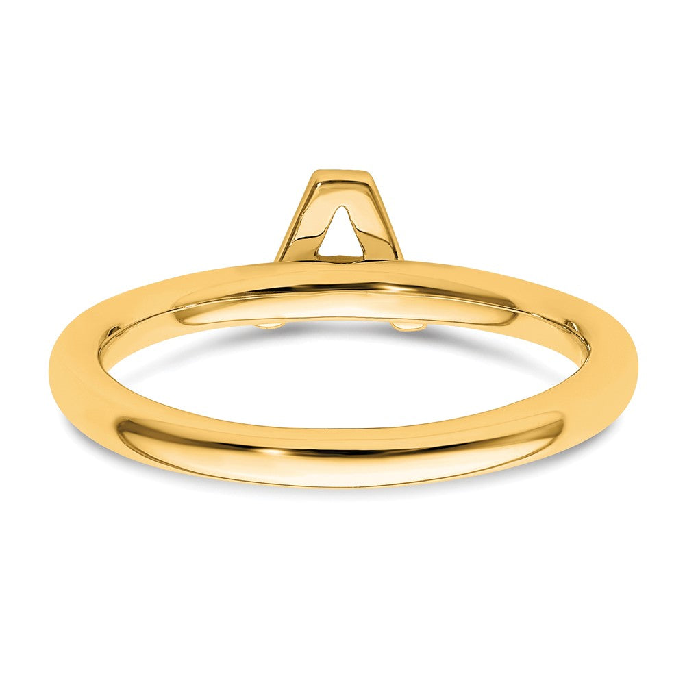14K Stackable Diamond Initial A Ring
