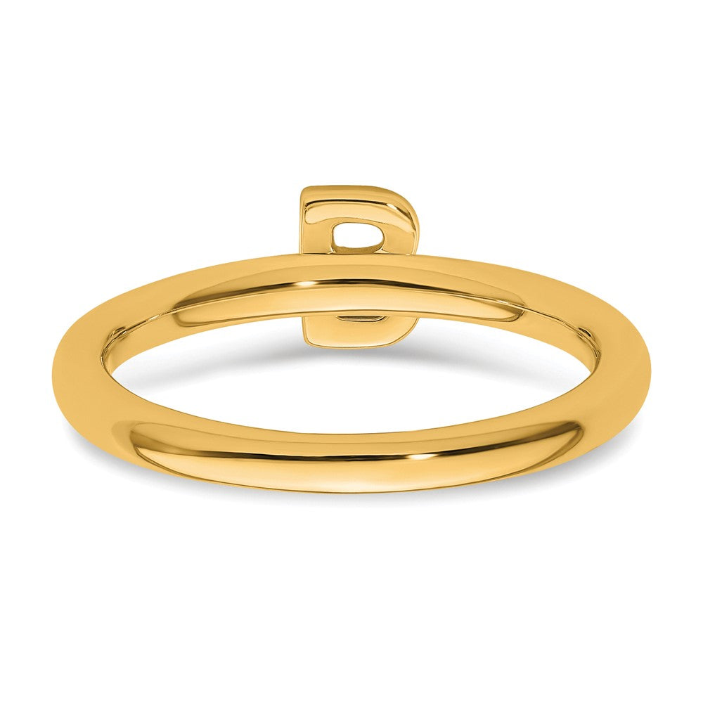 14K Stackable Diamond Initial B Ring