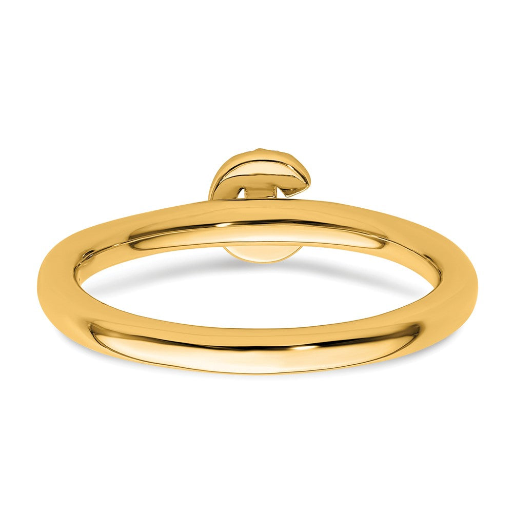 14K Stackable Diamond Initial C Ring