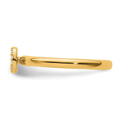 14K Stackable Diamond Initial D Ring
