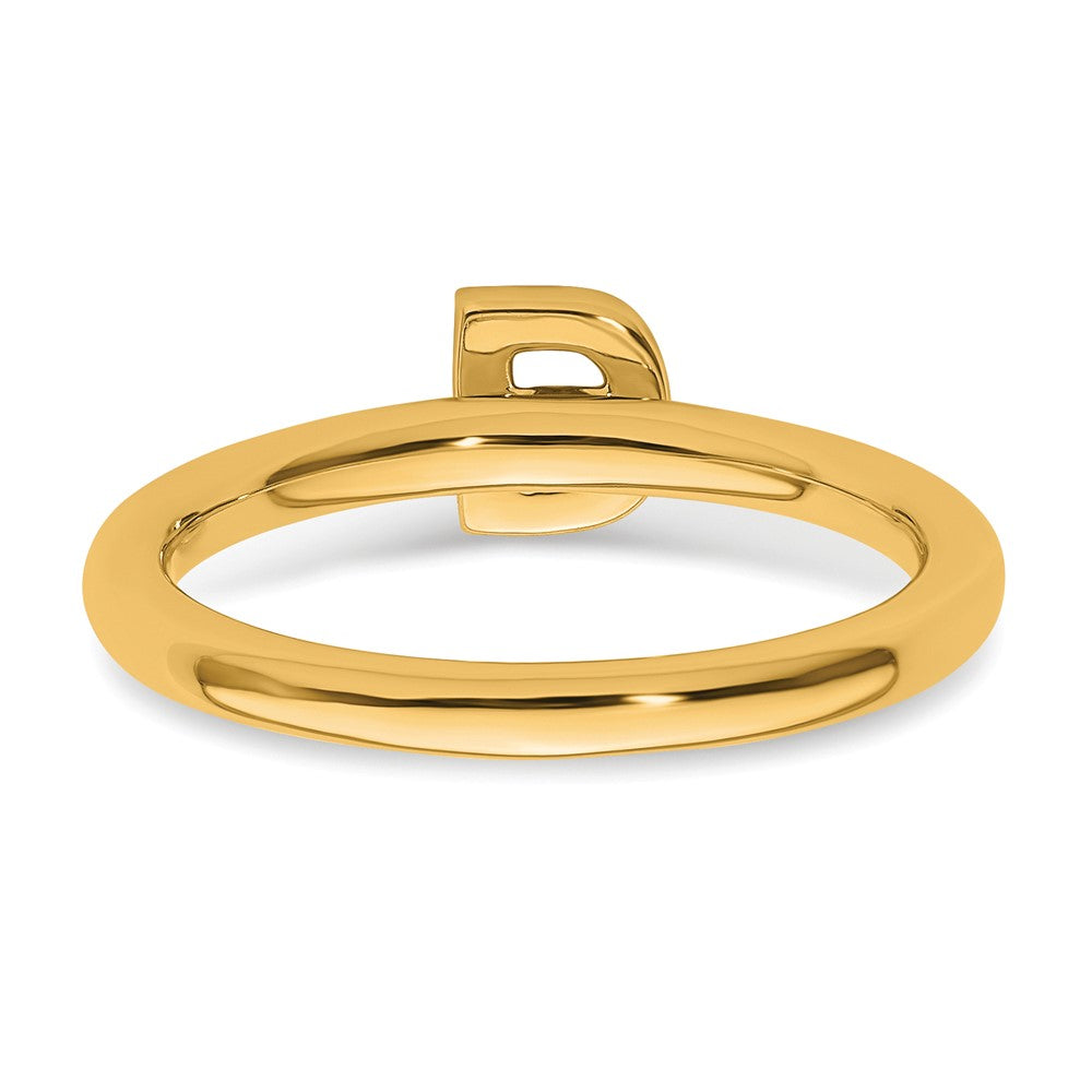 14K Stackable Diamond Initial D Ring