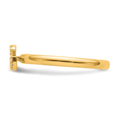 14K Stackable Diamond Initial G Ring