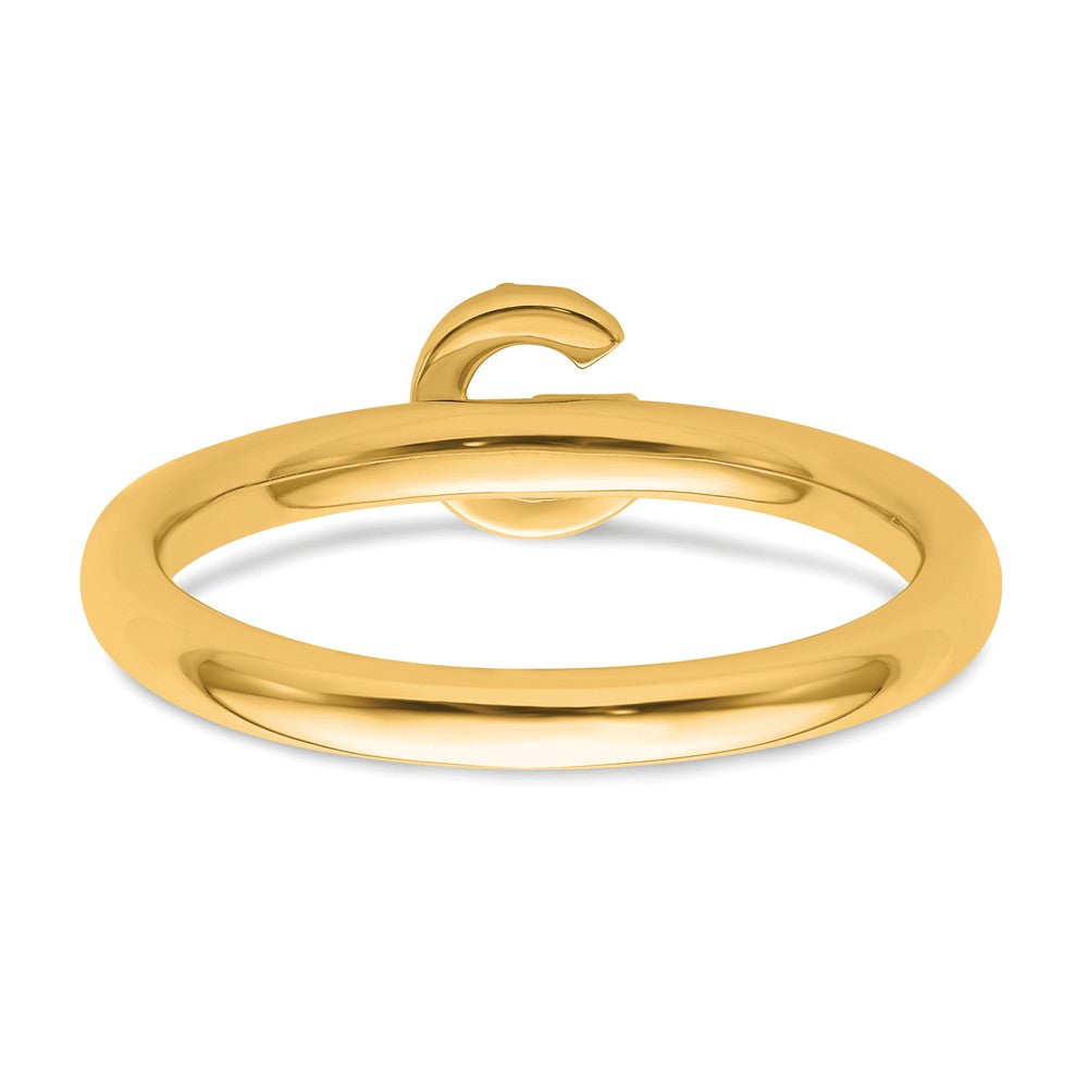 14K Stackable Diamond Initial G Ring