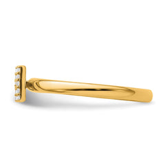 14K Stackable Diamond Initial H Ring
