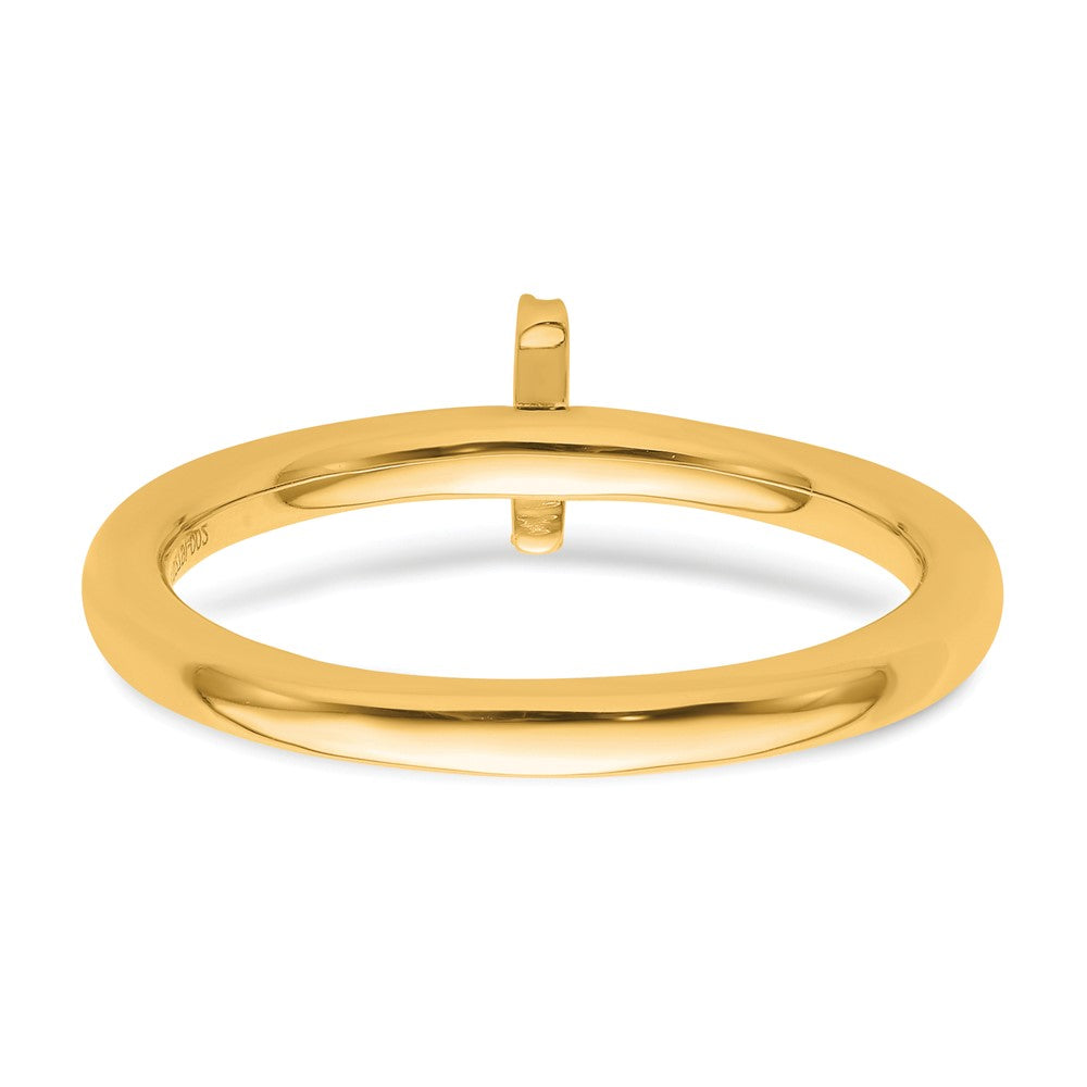 14K Stackable Diamond Initial I Ring
