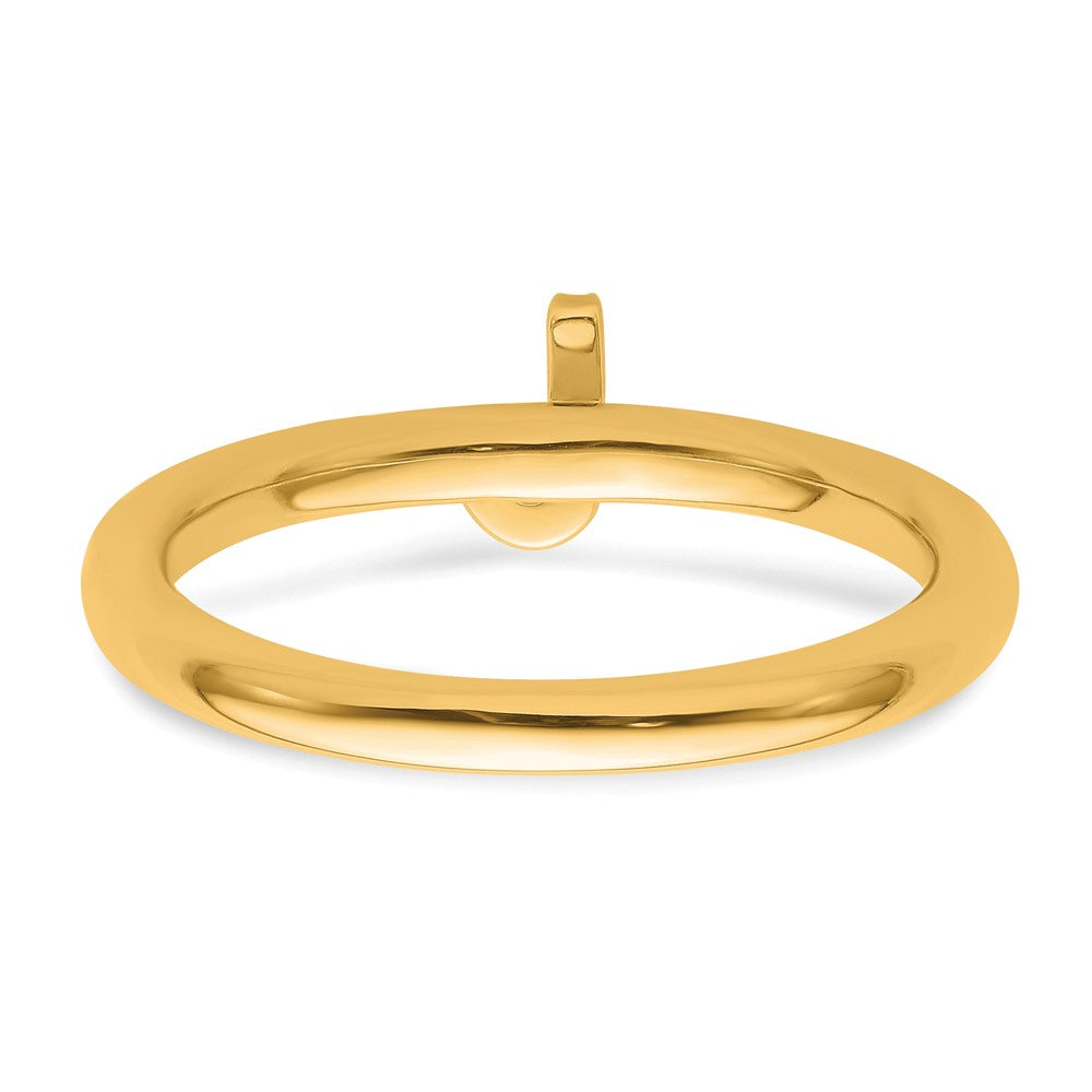 14K Stackable Diamond Initial J Ring