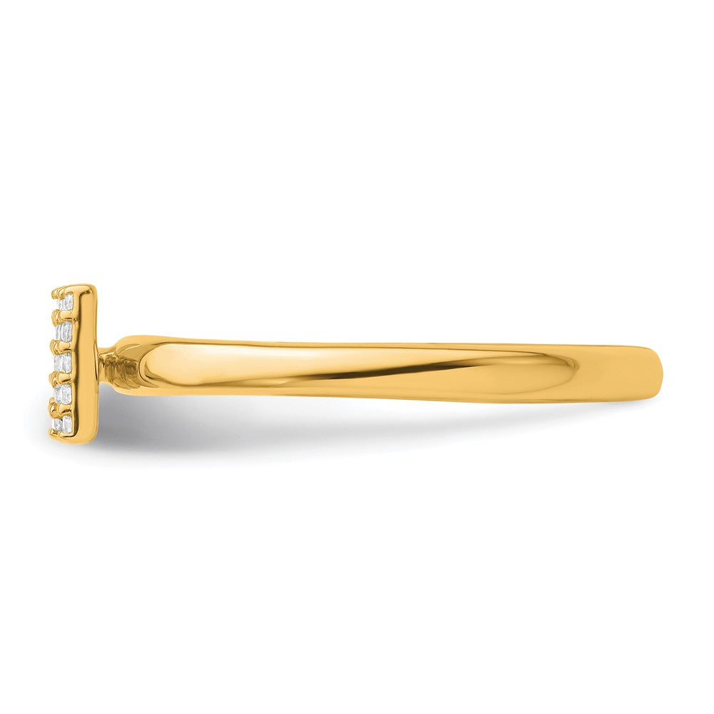 14K Stackable Diamond Initial M Ring