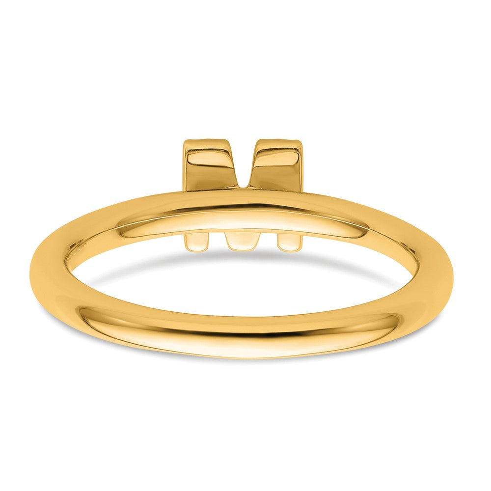 14K Stackable Diamond Initial M Ring