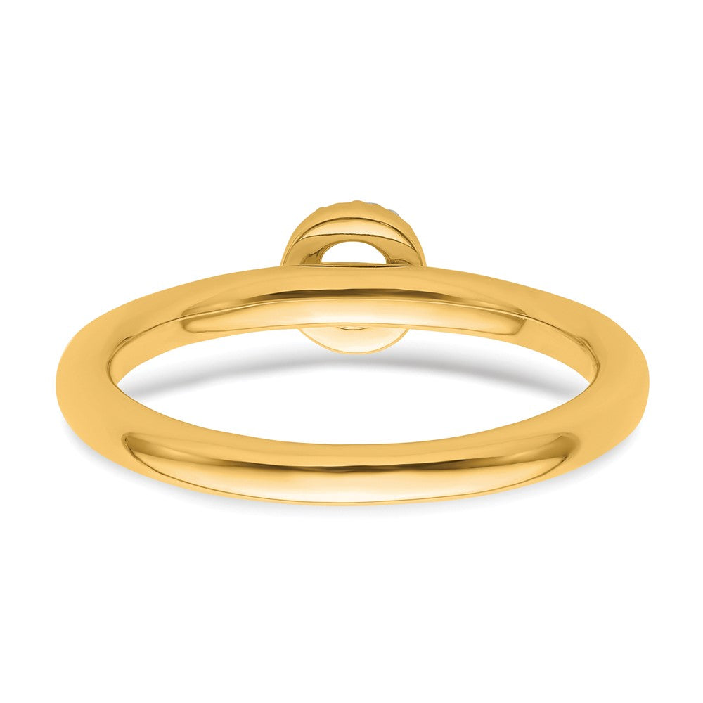 14K Stackable Diamond Initial O Ring