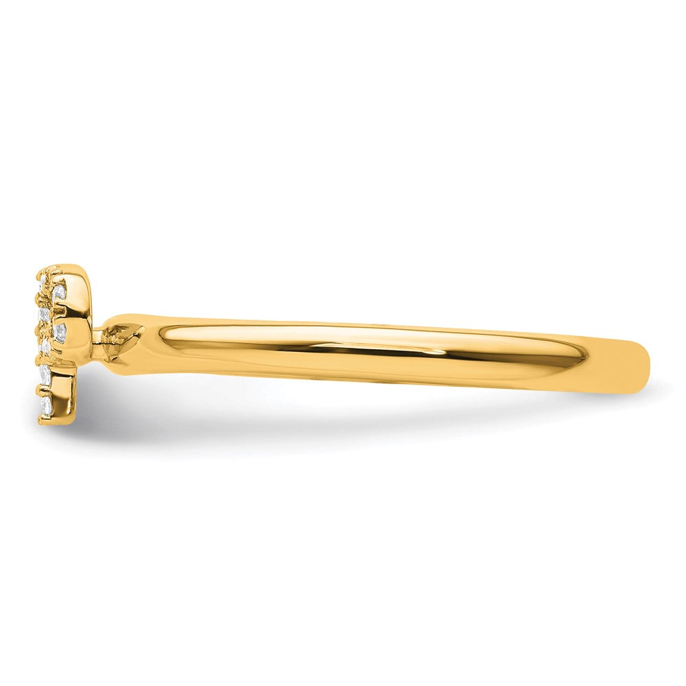 14K Stackable Diamond Initial P Ring