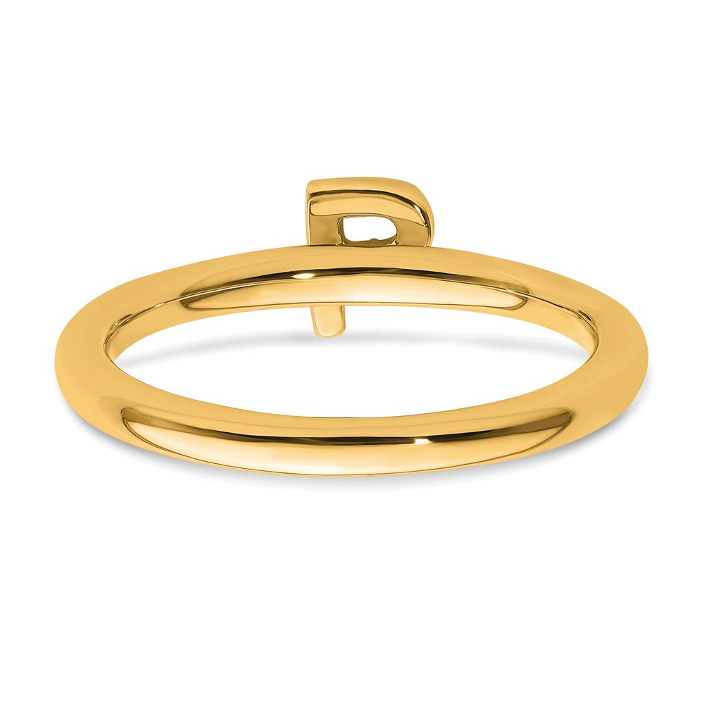 14K Stackable Diamond Initial P Ring