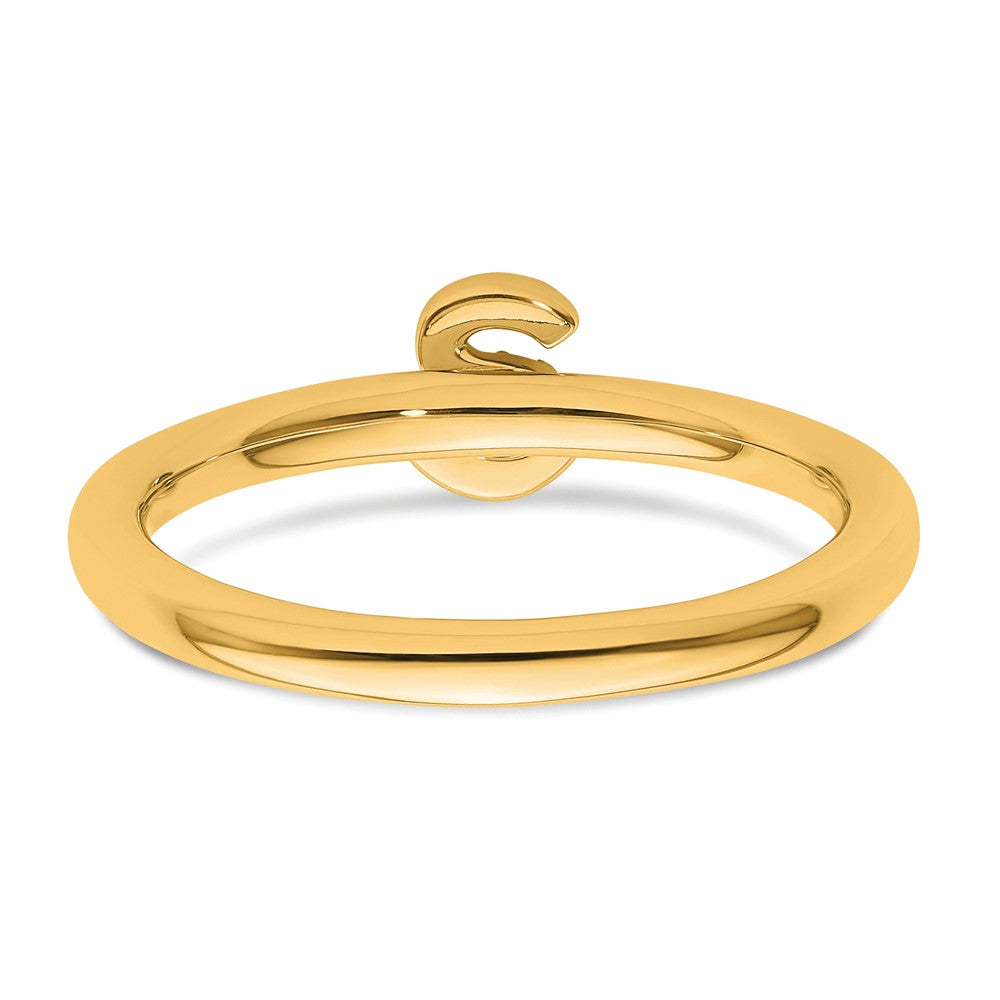 14K Stackable Diamond Initial S Ring