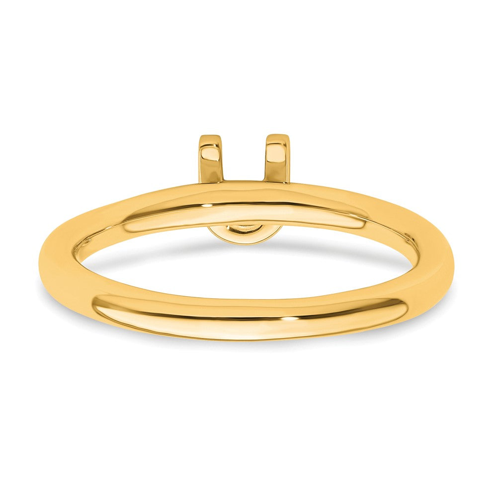 14K Stackable Diamond Initial U Ring