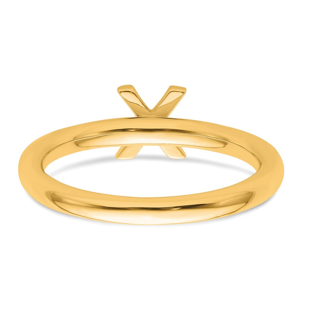 14K Stackable Diamond Initial X Ring