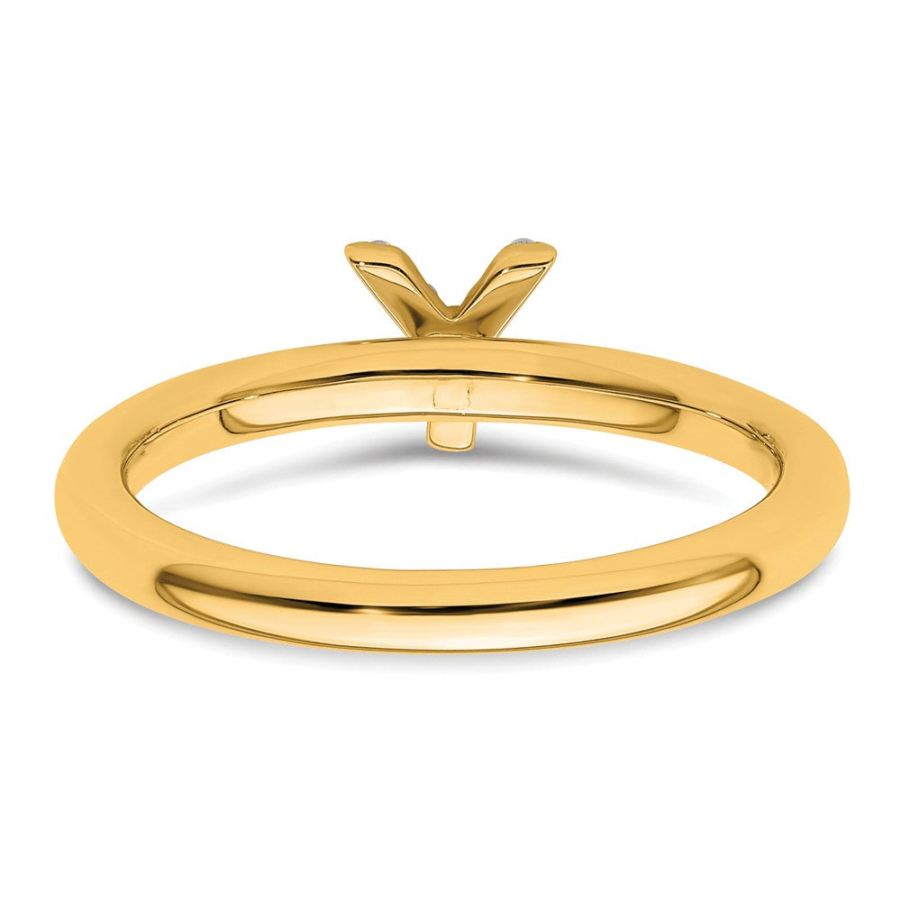 14K Stackable Diamond Initial Y Ring