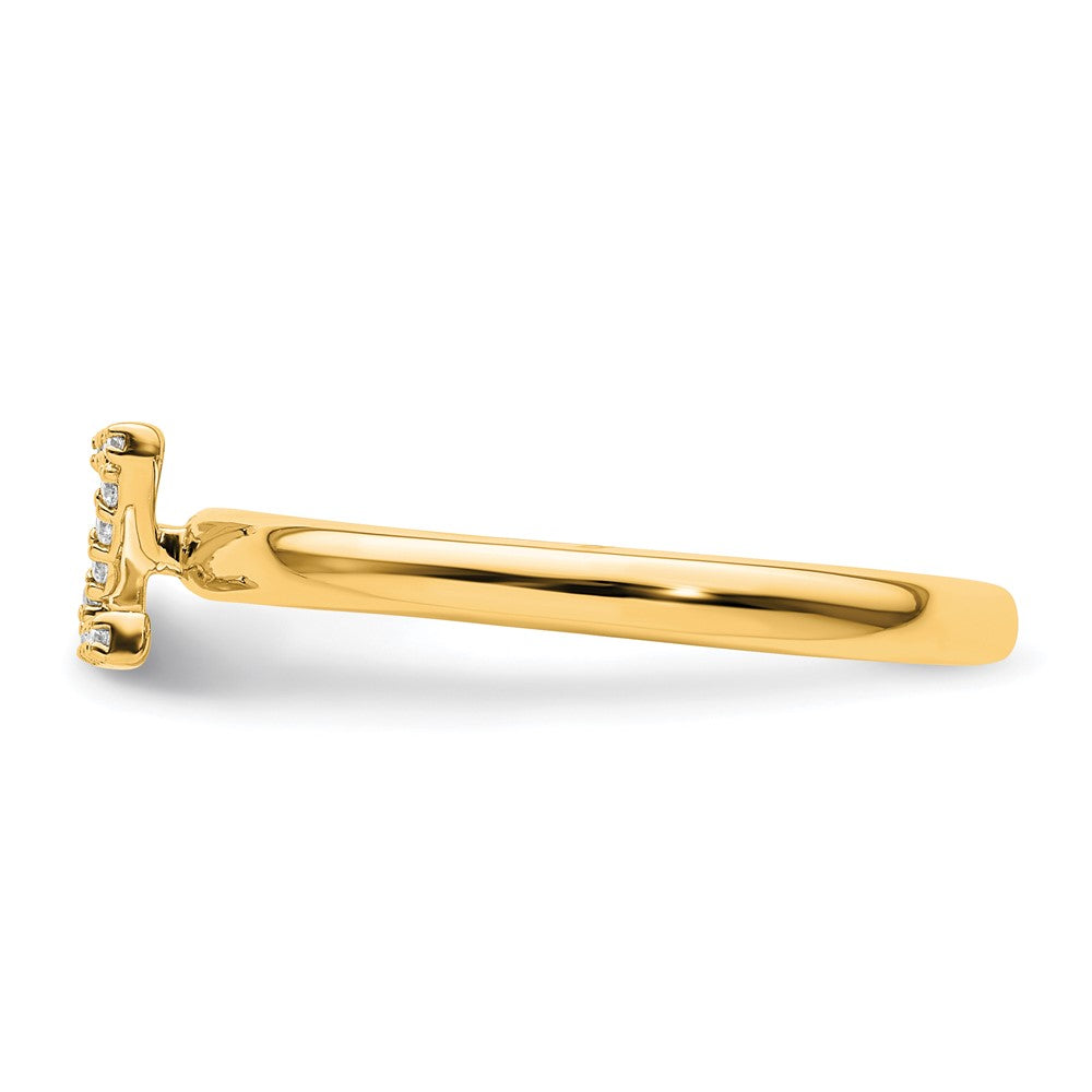 14K Stackable Diamond Initial Z Ring