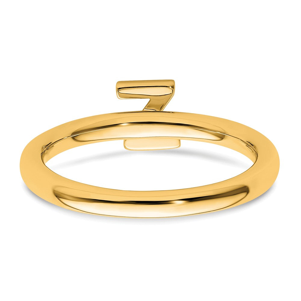 14K Stackable Diamond Initial Z Ring