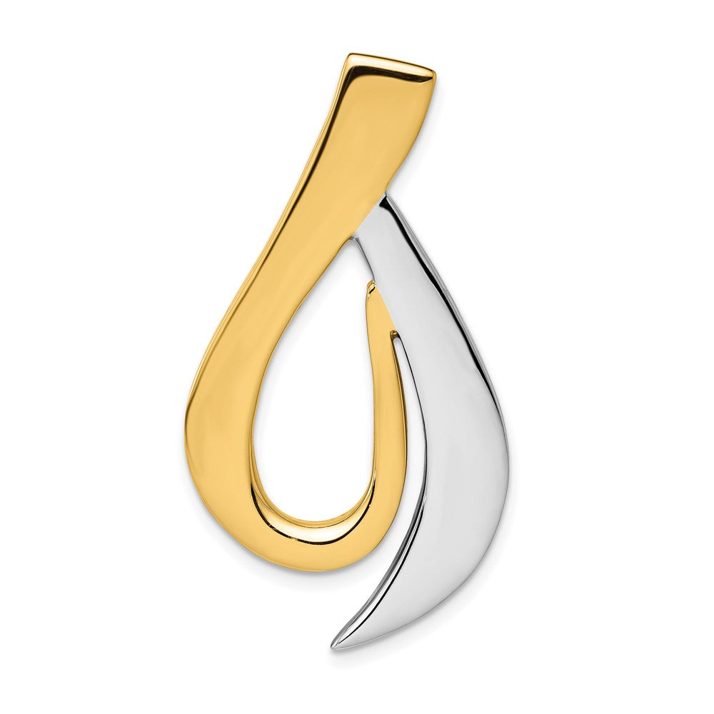 14k Two-tone Polished Slide Fits up to 6mm Regular/8mm Fancy or Reversible Omega - 2