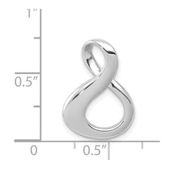 14k White Gold Polished Slide Fits up to 3mm Regular/6mm Fancy or Reversible Omega - 2