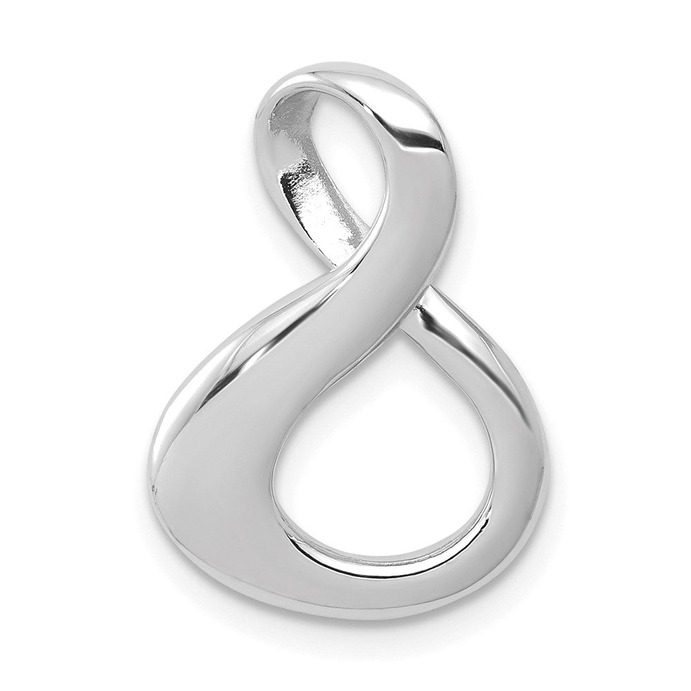 14k White Gold Polished Slide Fits up to 3mm Regular/6mm Fancy or Reversible Omega - 2