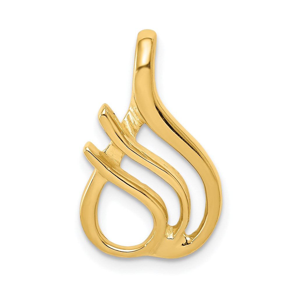 14k Polished Slide Fits up to 2mm Regular/4mm Fancy or Reversible Omega - 2