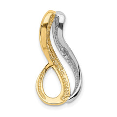 14k Two-Tone Slide Fits up to 6mm Regular/Fancy/Reversible Omega - 2