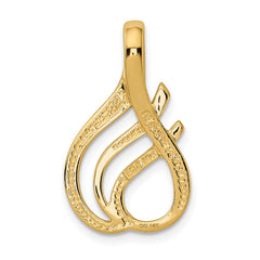 14k Polished Slide Fits up to 4mm Regular/6mm Fancy or Reversible Omega - 4