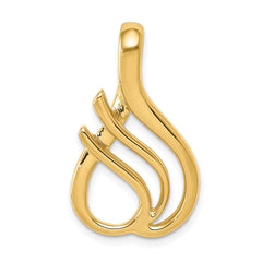 14k Polished Slide Fits up to 4mm Regular/6mm Fancy or Reversible Omega - 4