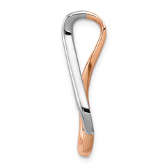 14K White and Rose Gold Slide Fits up to 4mm Regular/6mm Fancy or Reversible Omega