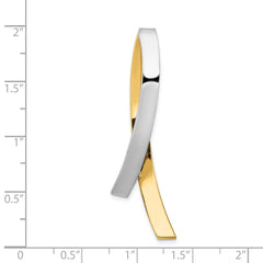 14k Two-Tone Slide Fits up to 10mm Regular/Fancy/Reversible Omega - 2