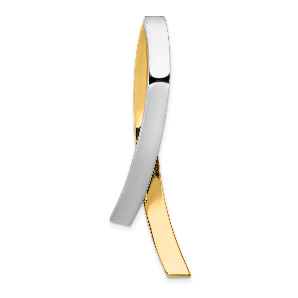 14k Two-Tone Slide Fits up to 10mm Regular/Fancy/Reversible Omega - 2