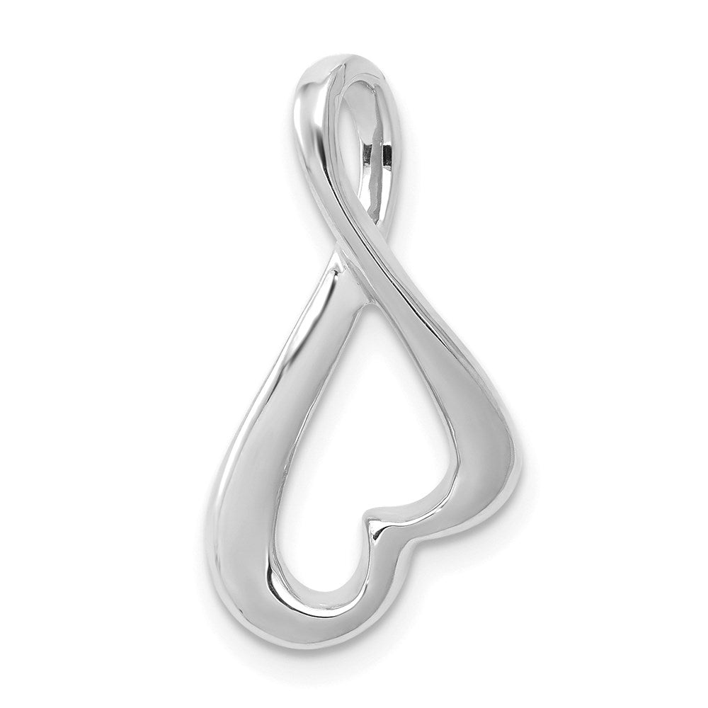14k White Gold Polished Slide Fits up to 2mm Regular/4mm Fancy or Reversible Omega - 2