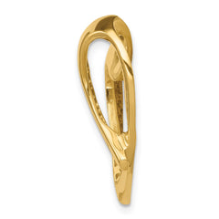 14k Polished Heart Slide Fits up to 4mm Regular/6mm Fancy or Reversible Omega - 2