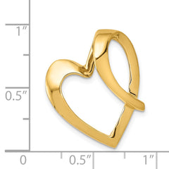 14k Polished Heart Slide Fits up to 4mm Regular/6mm Fancy or Reversible Omega - 2
