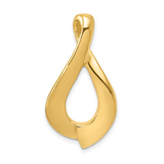 14k Polished Slide Fits up to 2mm Regular/6mm Fancy or Reversible Omega - 2