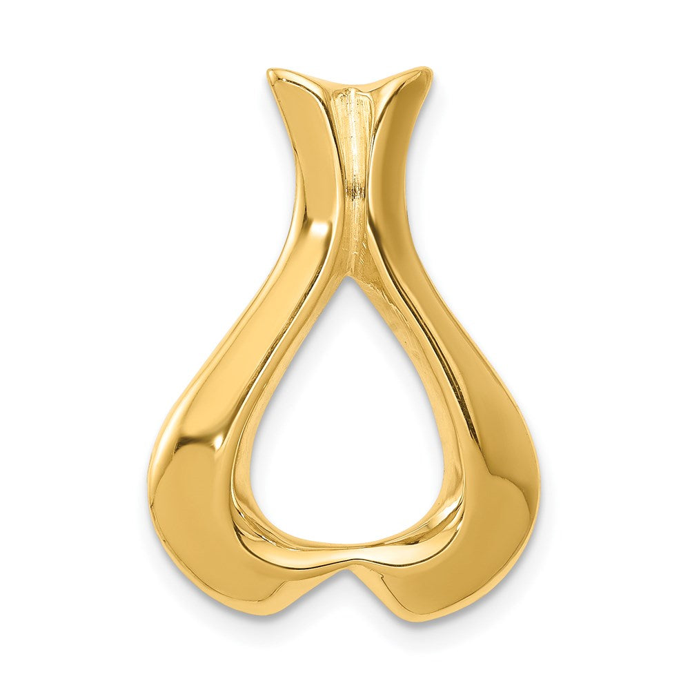 14k Polished Slide Fits up to 2mm Regular/3mm Fancy or Reversible Omega - 2