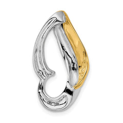 14k Two-tone Polished Slide Fits up to 6mm Regular/8mm Fancy or Reversible Omega - 3