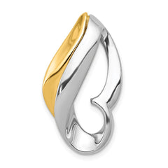 14k Two-tone Polished Slide Fits up to 6mm Regular/8mm Fancy or Reversible Omega - 3
