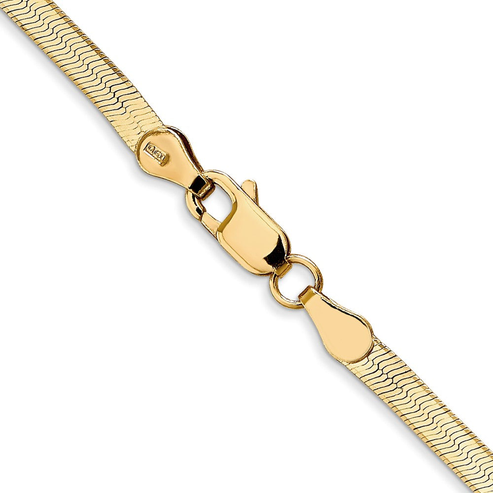 14K 30 inch 3mm Silky Herringbone with Lobster Clasp Chain