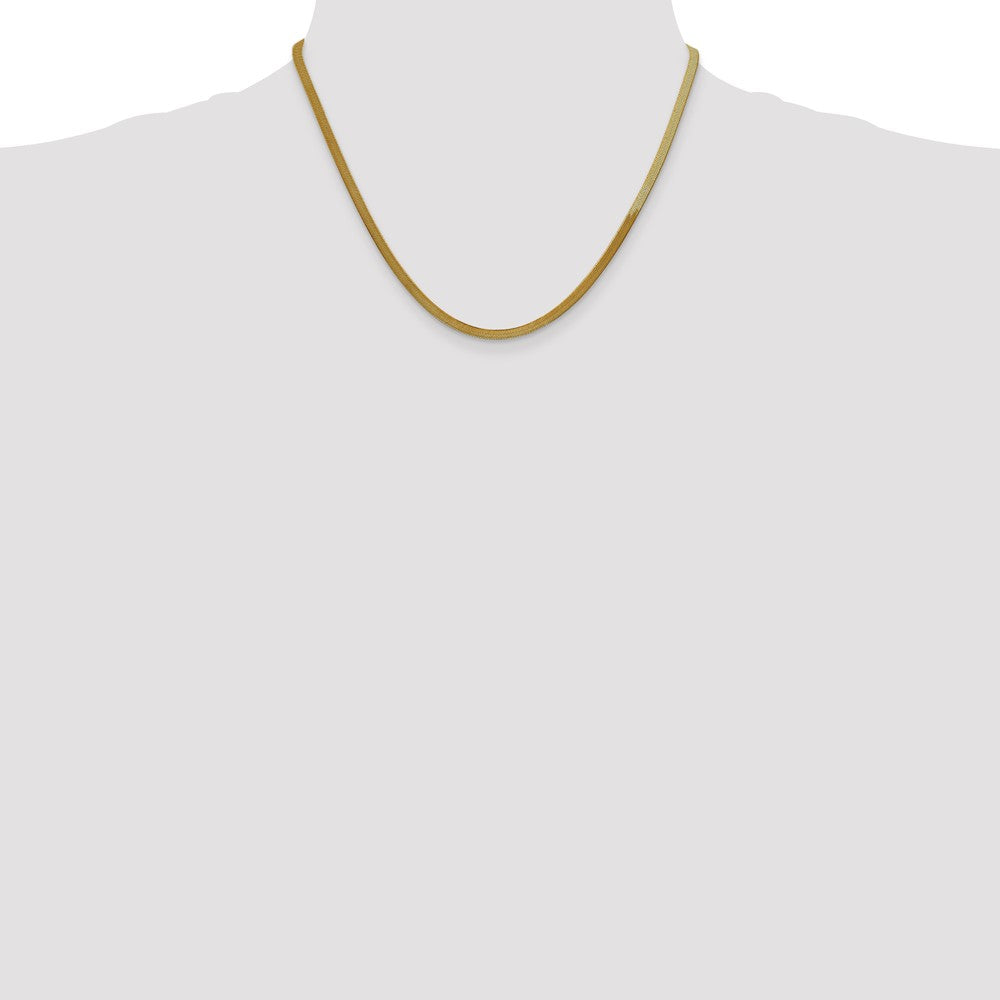 14K 18 inch 3mm Silky Herringbone with Lobster Clasp Chain