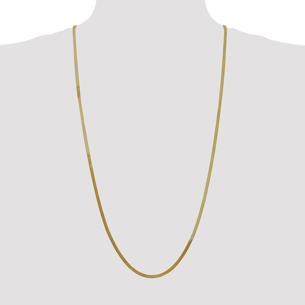 14K 30 inch 3mm Silky Herringbone with Lobster Clasp Chain