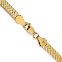 14K 16 inch 4mm Silky Herringbone with Lobster Clasp Chain